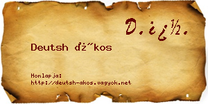 Deutsh Ákos névjegykártya